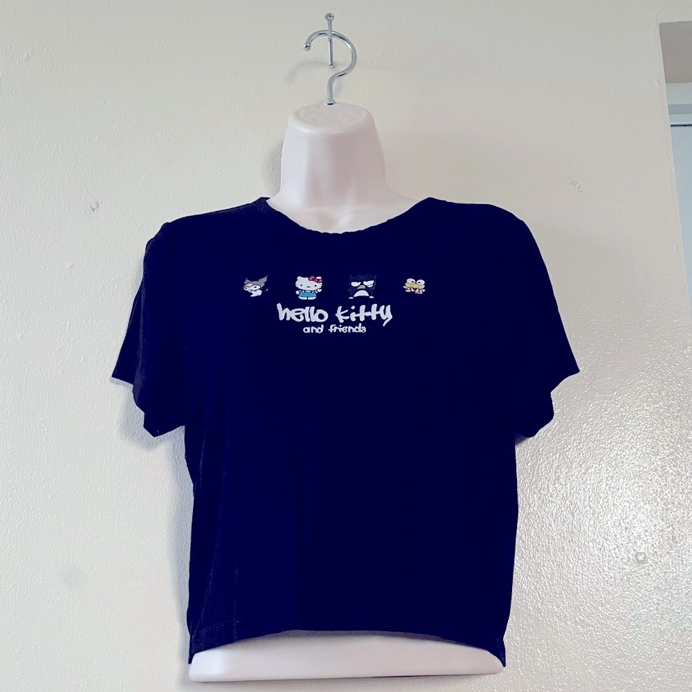 Hello Kitty Black Tee with Friends Design